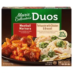 Marie Callender's Duos, Meatball Marinara & Fettuccini with Chicken & Broccoli, Frozen Meal, 14 oz.