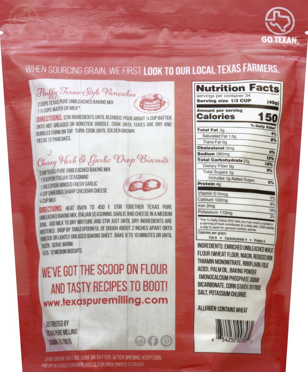 slide 5 of 6, Texas Pure Milling Unbleached Baking Mix, 3 lb