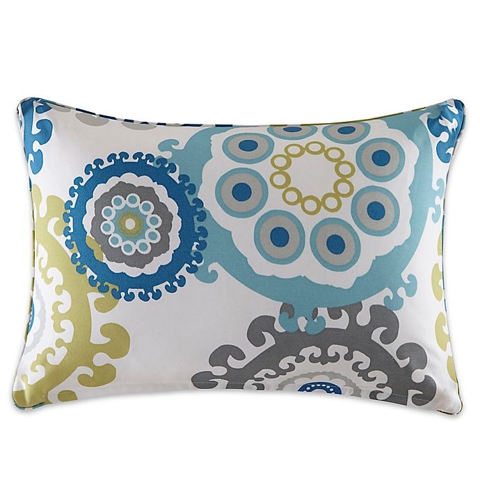 slide 1 of 2, Madison Park Laguna Medallion Outdoor Oblong Pillow - Blue, 1 ct