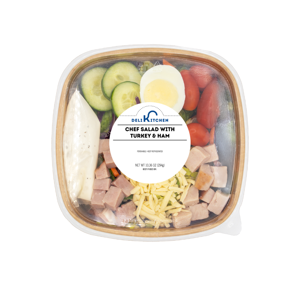slide 1 of 1, Deli Kitchen Chef Salad With Turkey & Ham, 10.36 oz