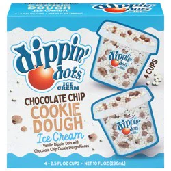 Dippin' Dots Chocolate Chip Cookie Dough Ice Cream 4 - 2.5 fl oz Cups