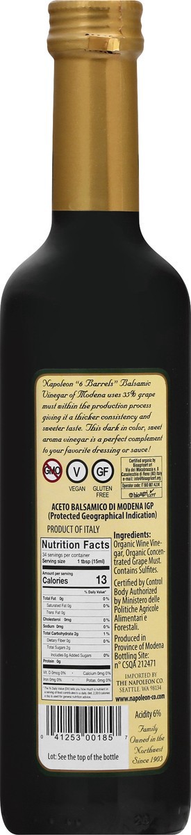 slide 4 of 9, Napoleon Organic Balsamic Vinegar 16.9 oz, 16.9 fl oz