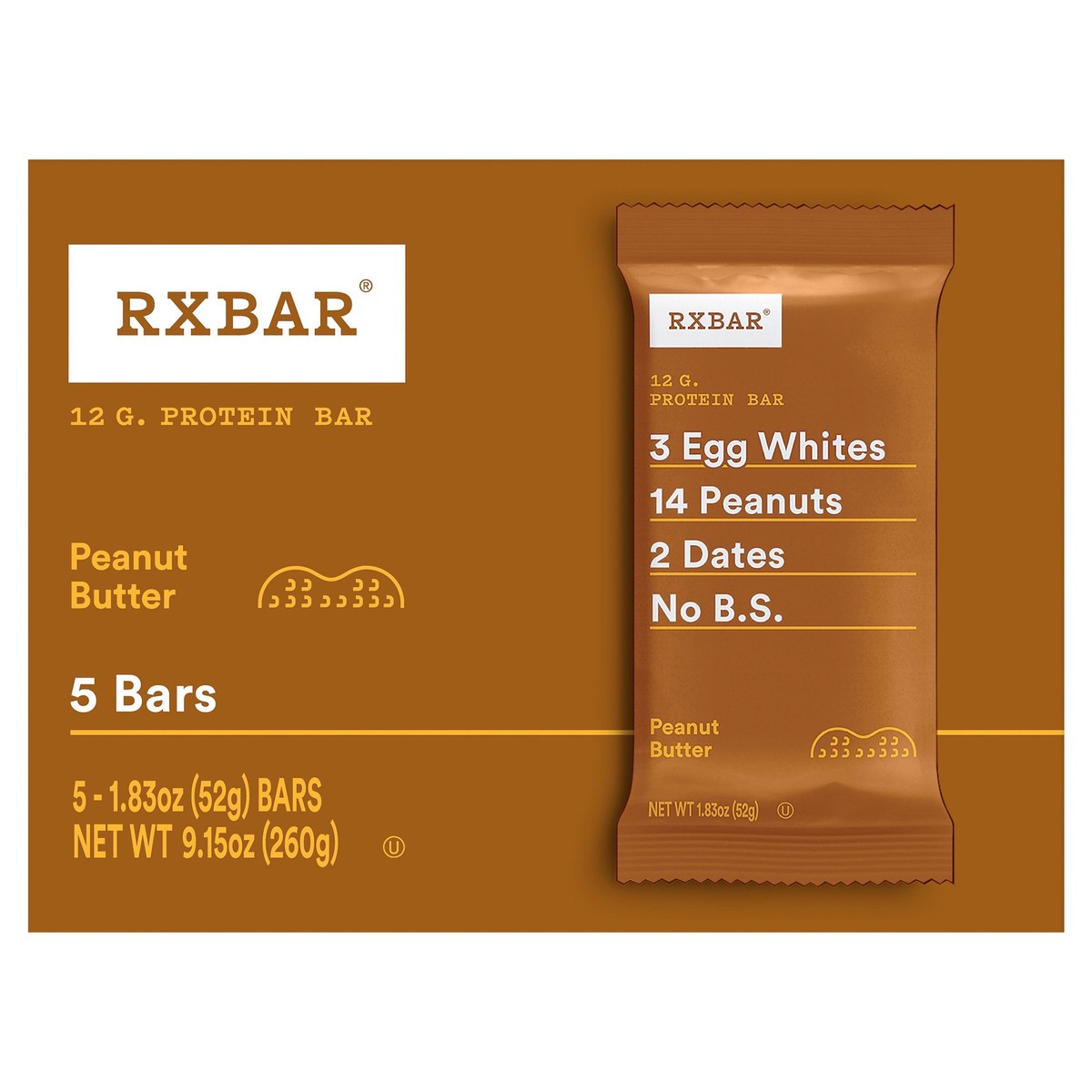 slide 3 of 13, RXBAR Protein Bars, Protein Snack, Snack Bars, Peanut Butter, 9.1oz Box, 5 Bars, 9.15 oz