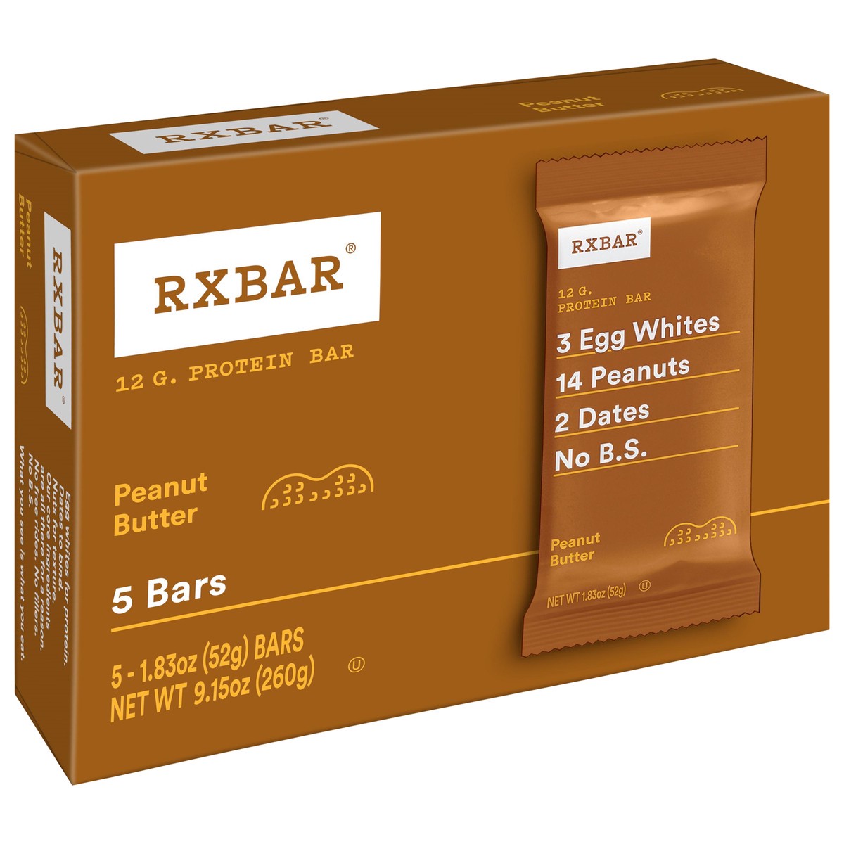 slide 6 of 13, RXBAR Protein Bars, Protein Snack, Snack Bars, Peanut Butter, 9.1oz Box, 5 Bars, 9.15 oz