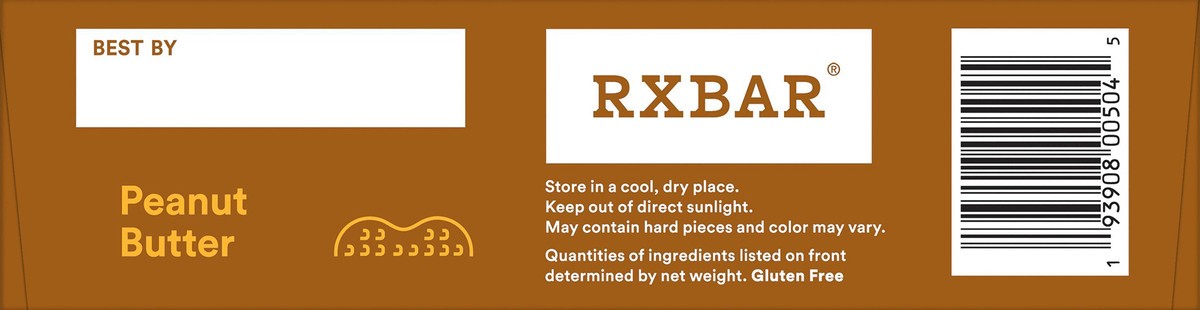 slide 4 of 13, RXBAR Protein Bars, Protein Snack, Snack Bars, Peanut Butter, 9.1oz Box, 5 Bars, 9.15 oz