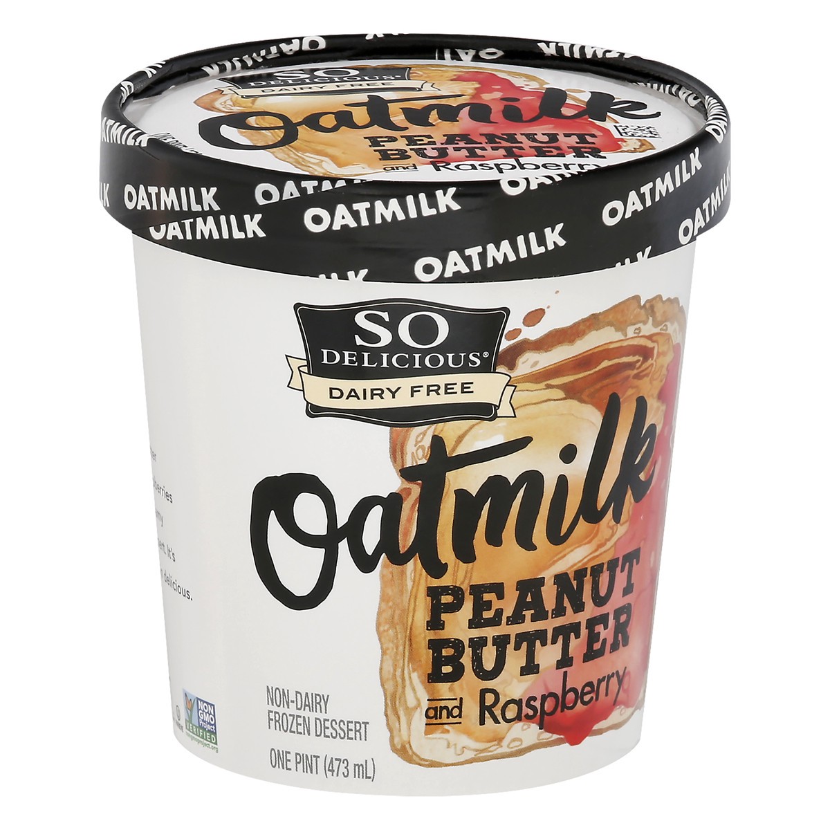 slide 7 of 13, So Delicious Oatmilk Non-Dairy Peanut Butter and Raspberry Frozen Dessert 1 pt, 1 pint