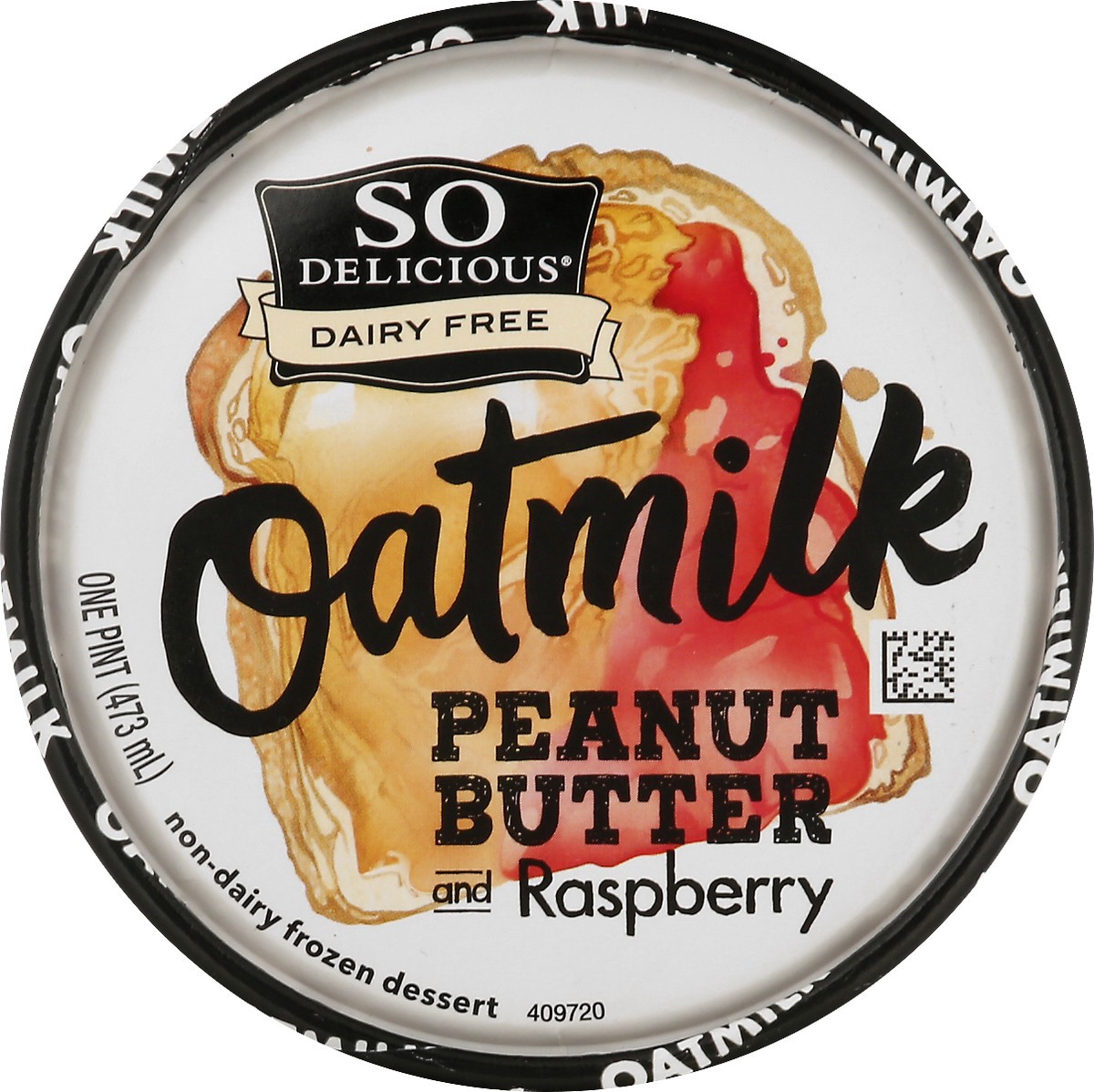 slide 11 of 13, So Delicious Oatmilk Non-Dairy Peanut Butter and Raspberry Frozen Dessert 1 pt, 1 pint