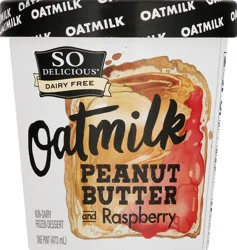So Delicious Oatmilk Non-Dairy Peanut Butter and Raspberry Frozen Dessert 1 pt