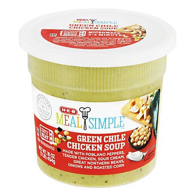 slide 1 of 1, H-E-B Meal Simple Green Chili Chicken Soup, 16 oz