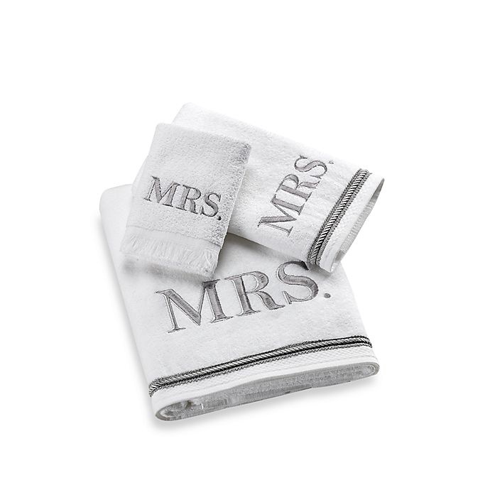 slide 1 of 1, Avanti Silver Block Monogram Mrs.'' Fingertip Towel'', 1 ct