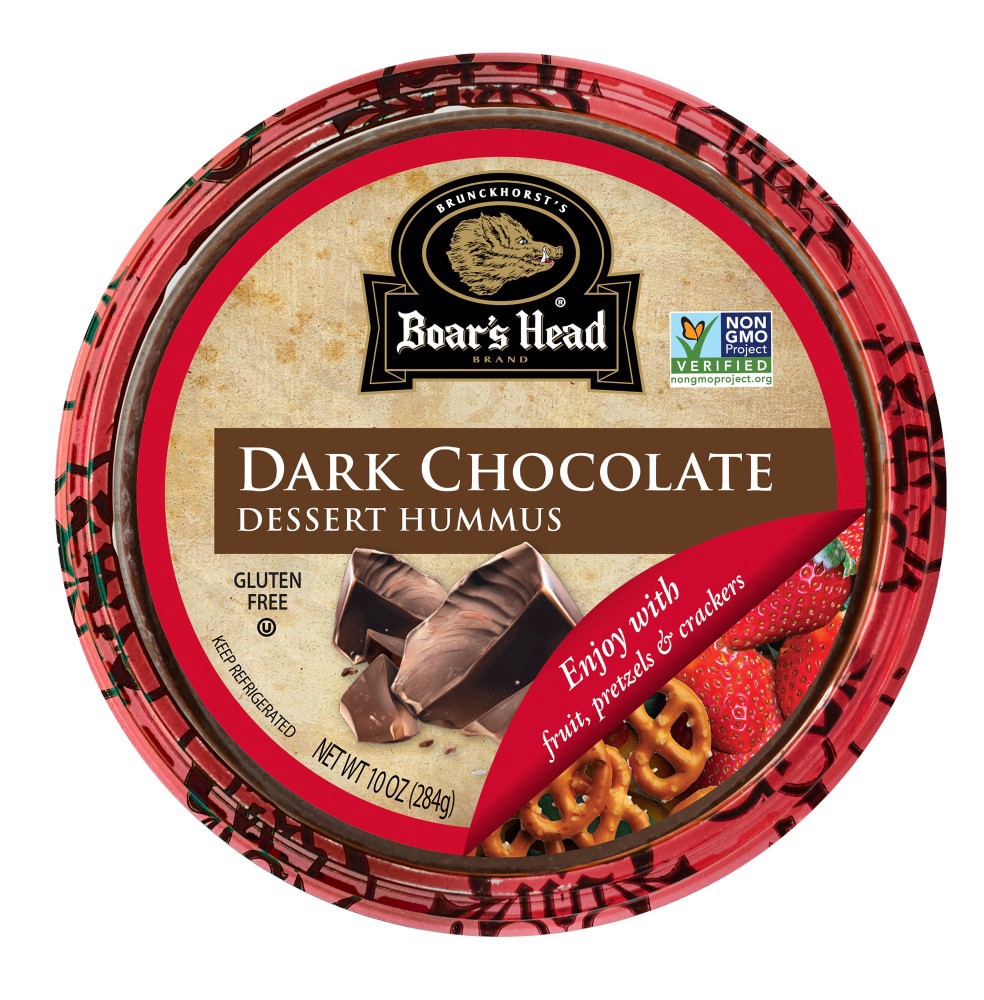 slide 1 of 5, Boar's Head Dark Chocolate Dessert Hummus - 10 oz, 10 oz