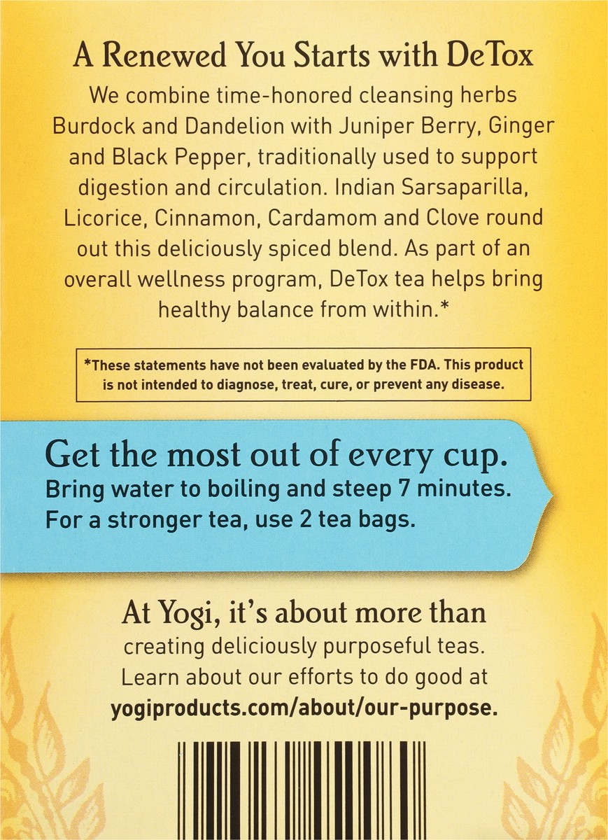 slide 3 of 9, Yogi Teas Organic Caffeine Free Detox Tea, 16 ct