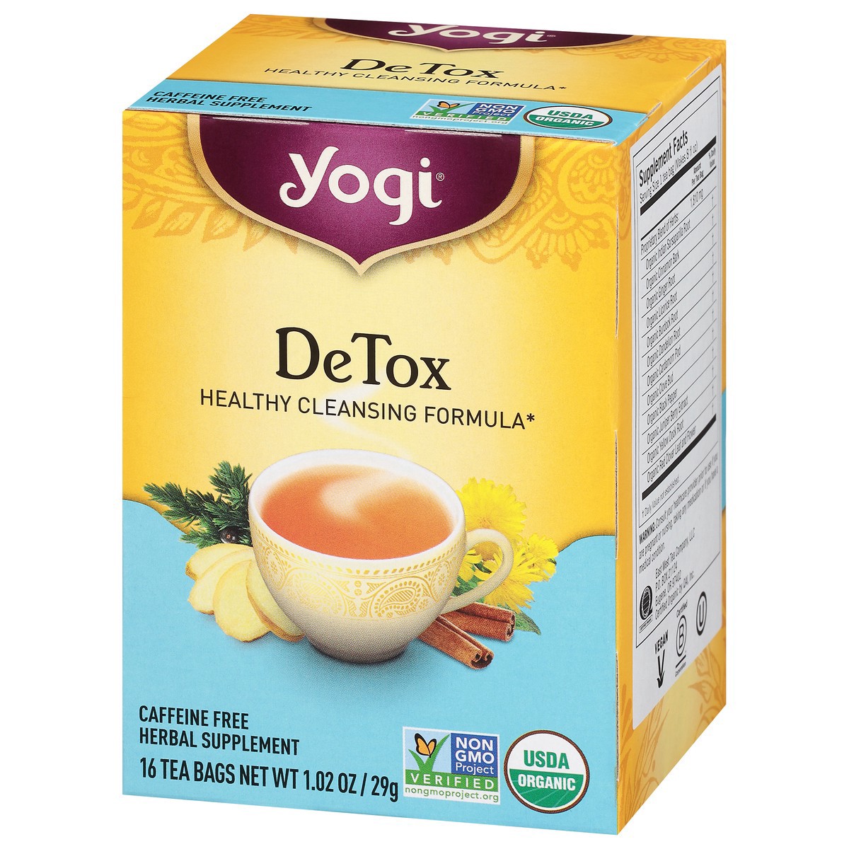 slide 6 of 9, Yogi Detox Caffeine Free Herbal Supplement 16 Tea Bags, 16 ct