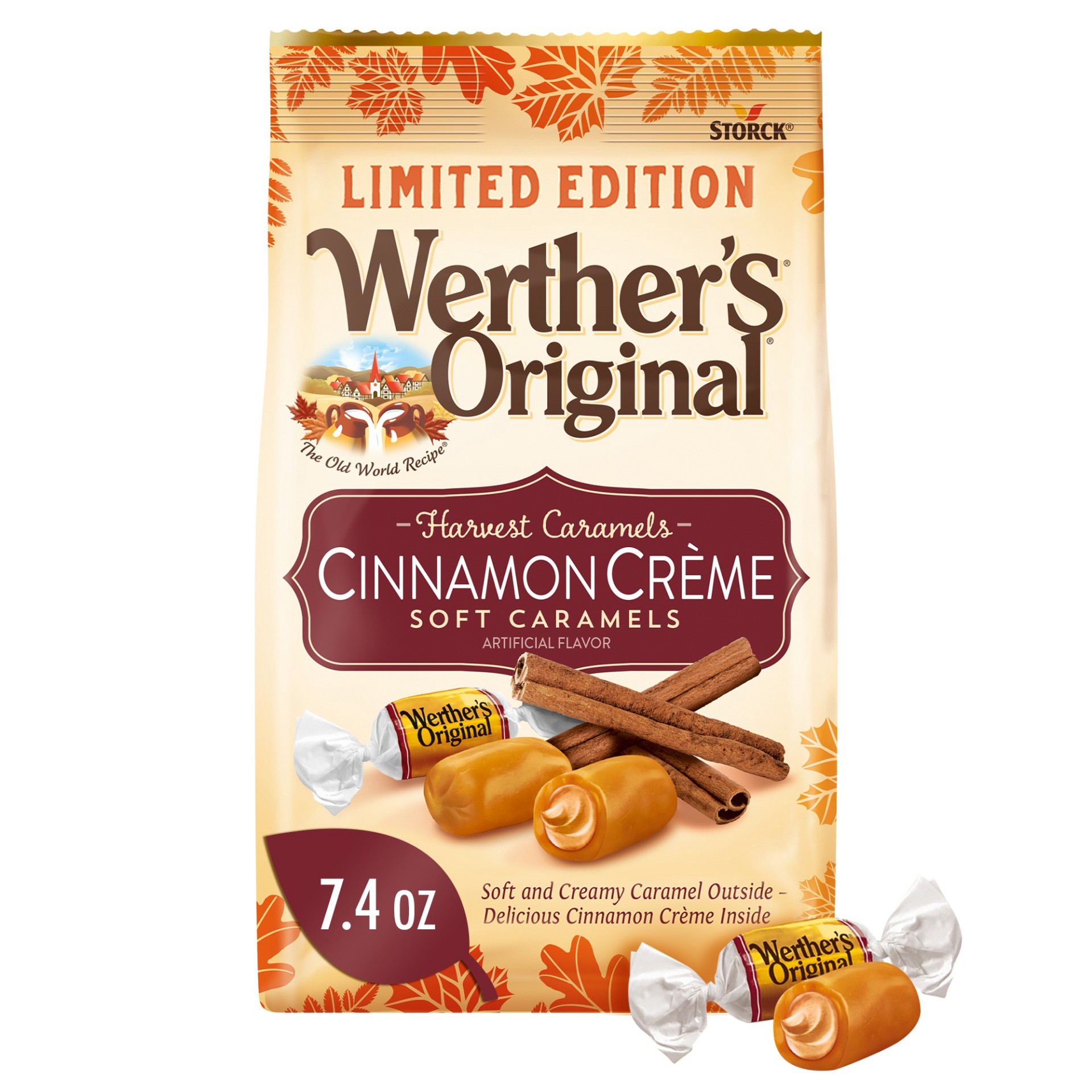 slide 1 of 6, Werther's Original Cinnamon Crème Soft Caramels Stand Up Bag, 7.4 oz