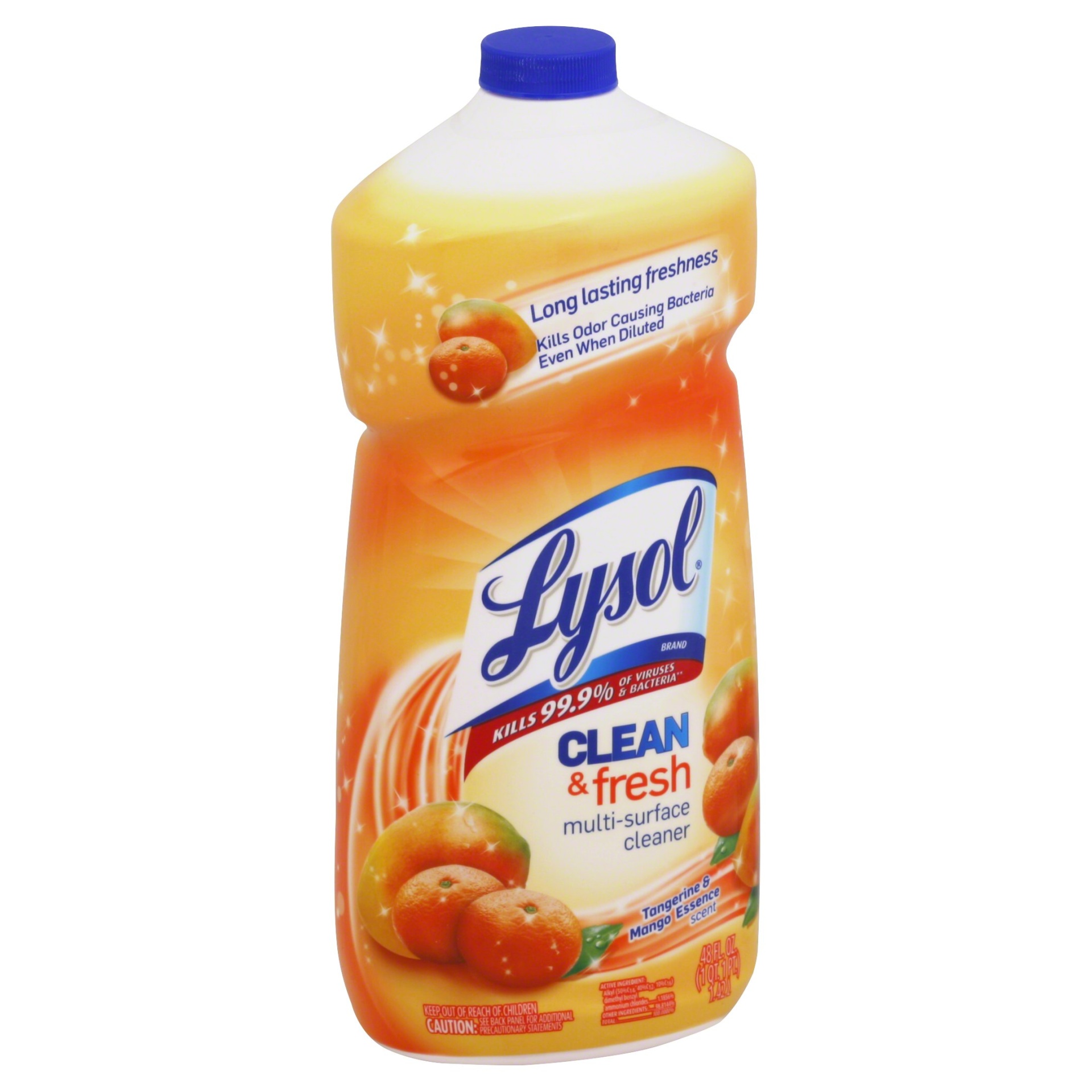 slide 1 of 1, Lysol Clean & Fresh Tangerine & Mango Essence Scent Multi-Surface Cleaner, 48 fl oz