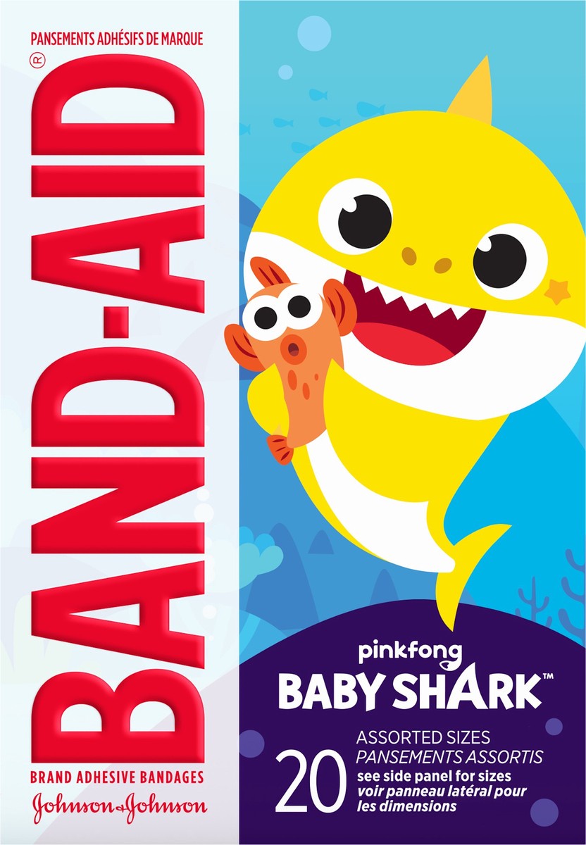 slide 4 of 7, Band-Aid Bandages for Kids' Pinkfong Baby Shark Assorted - 20ct, 20 ct