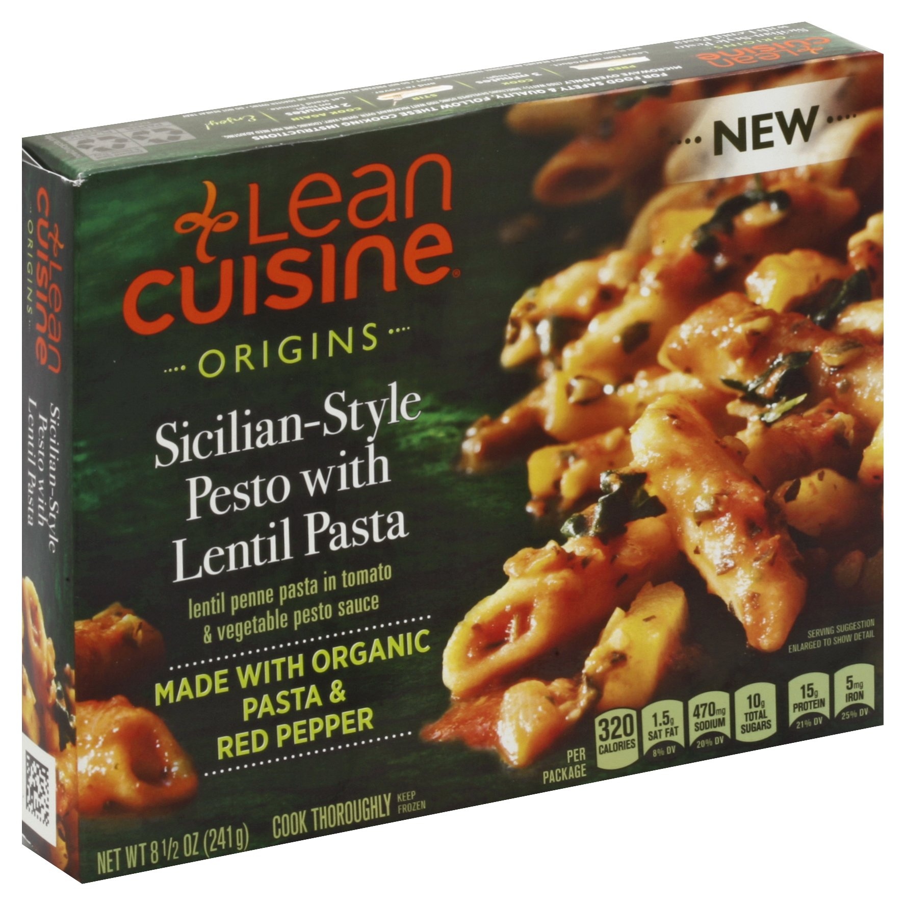 slide 1 of 8, Lean Cuisine Origins Sicilian-Style Pesto With Lentil Pasta, 8.5 oz