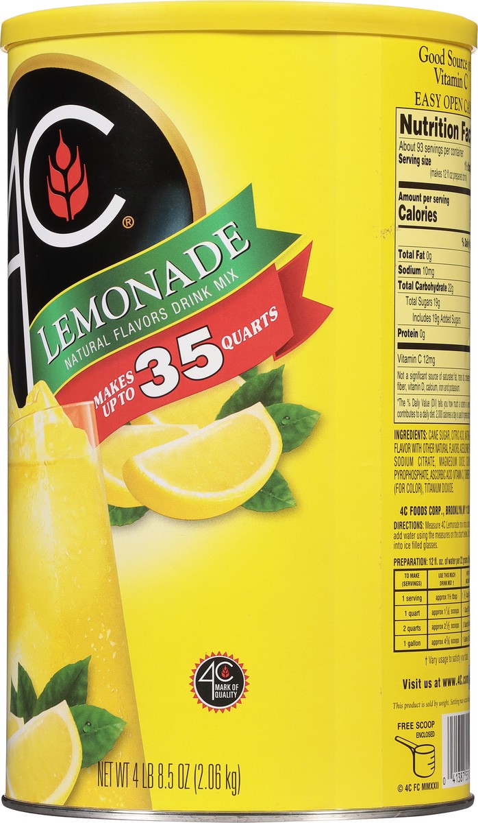 slide 5 of 11, 4C Lemonade Drink Mix, 35 Quarts, 72.5 oz