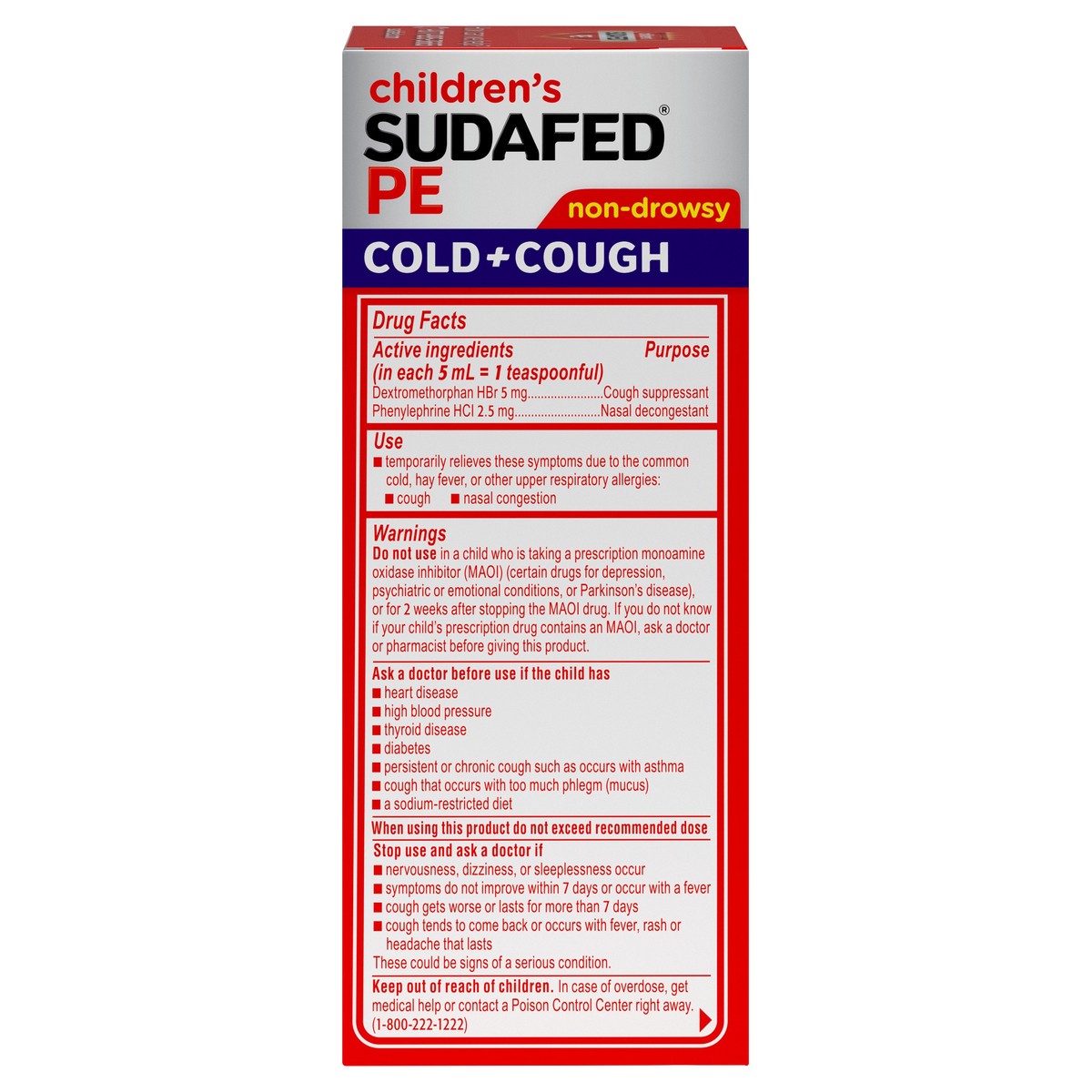 slide 4 of 8, Children's Sudafed PE Cold + Cough Suppressant, Cold Medicine & Nasal Decongestant, Grape Flavor Liquid Cough Relief, 4 fl. oz, 4 fl oz