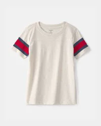 Oshkosh Boys Striped Short-Sleeve T-Shirt - Cream - Size 10