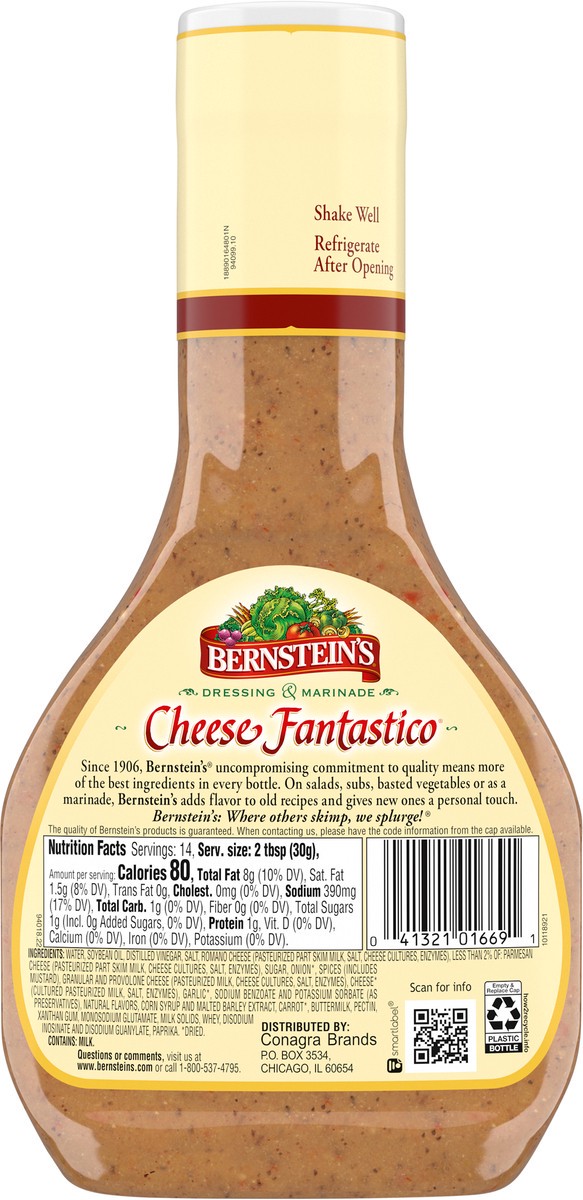 slide 4 of 5, Bernstein's Cheese Fantastico Dressing & Marinade 14 fl oz, 