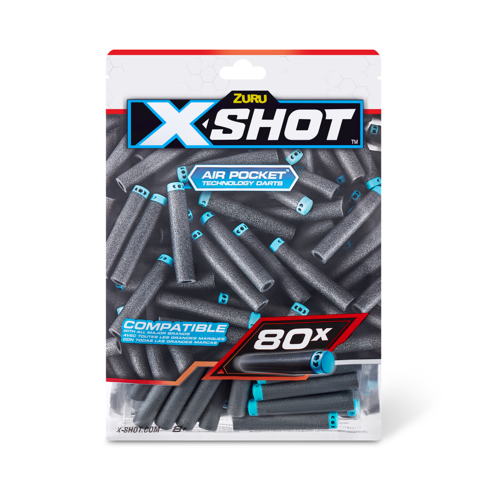 slide 2 of 2, X-Shot Air Pocket Technology Refill Darts, 80 ct