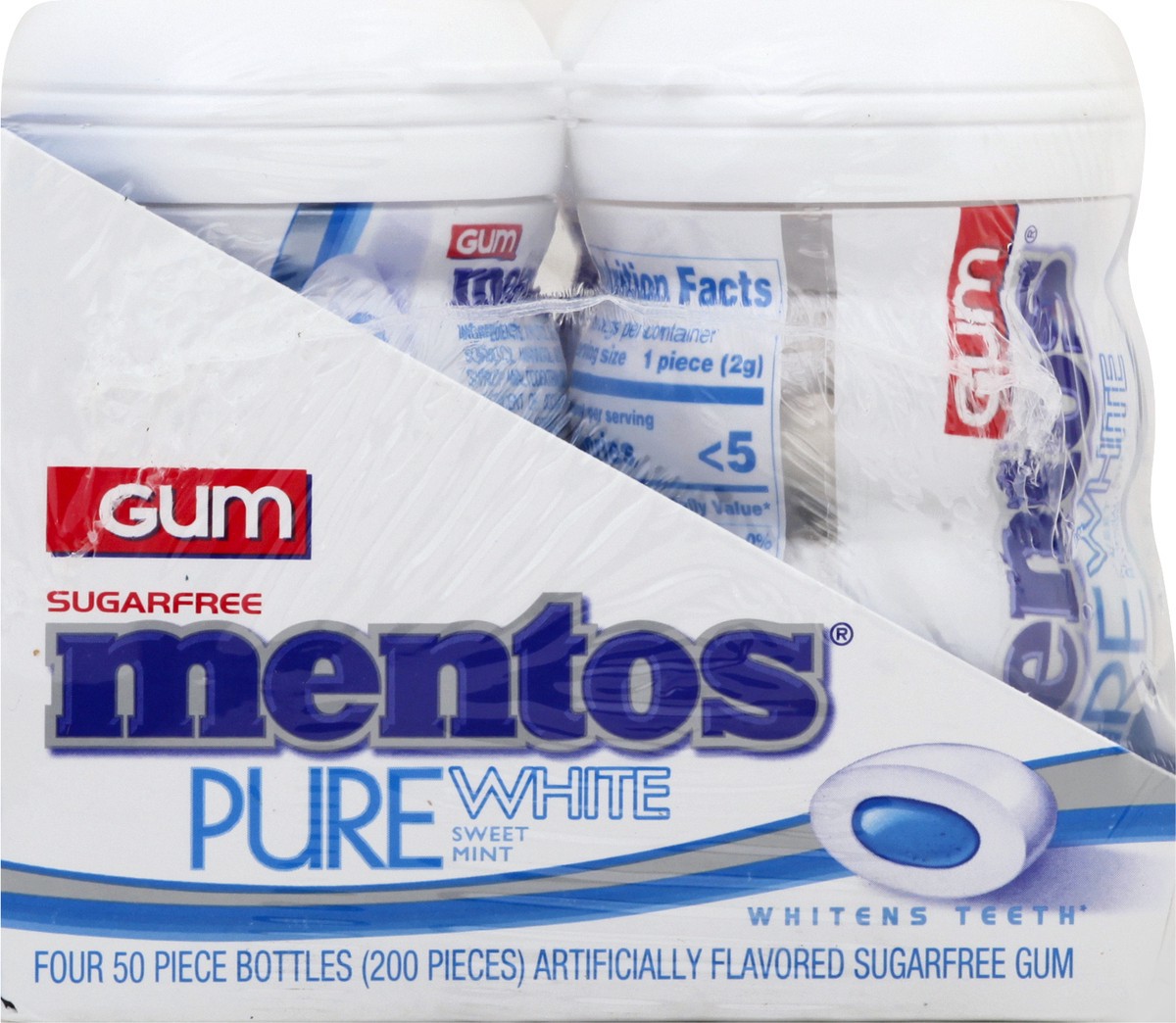 slide 7 of 10, Mentos Pure White Gum, 4 ct