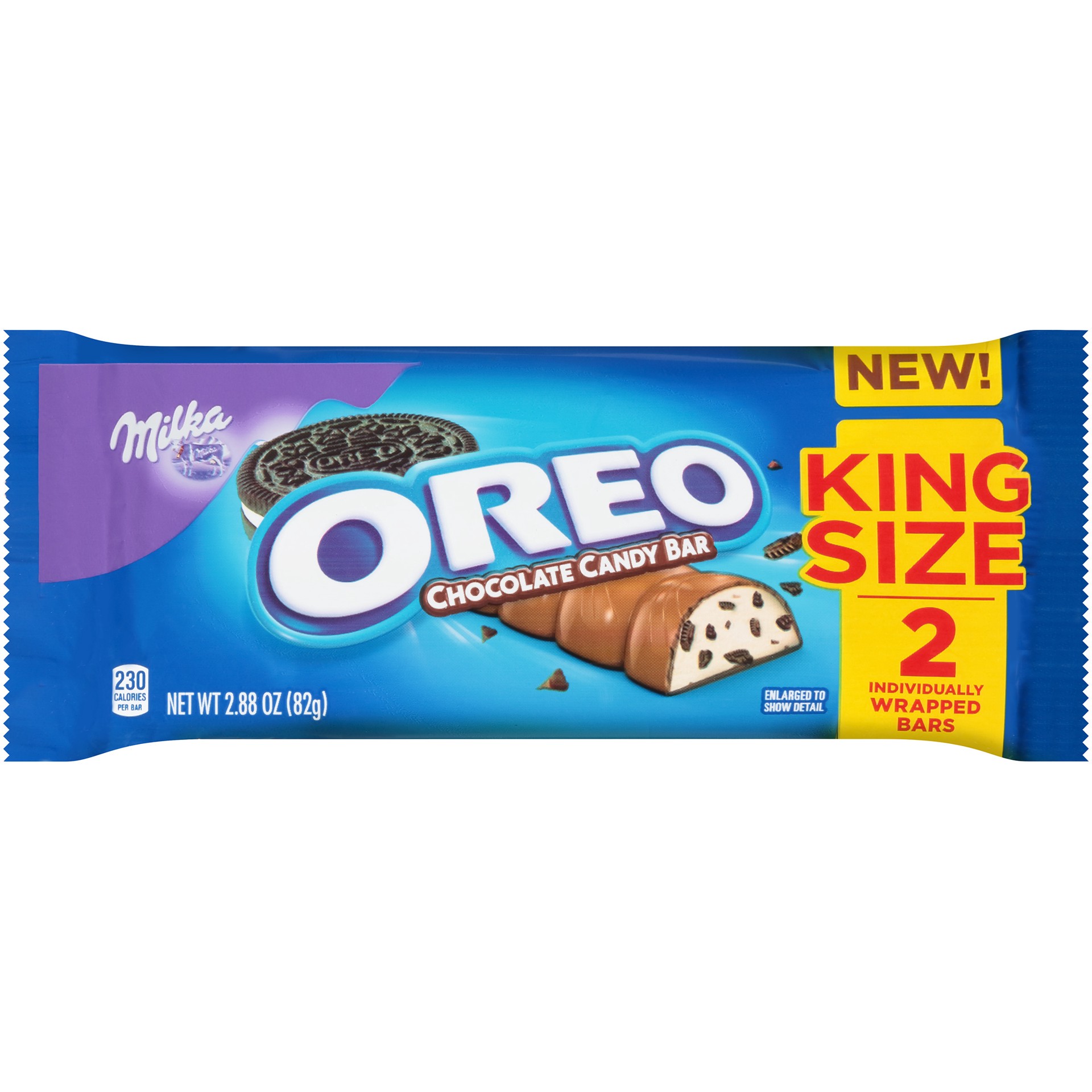 slide 1 of 8, Milka Oreo King Size Chocolate Candy Bar, 1 pack (2 bars), 0.18 lb