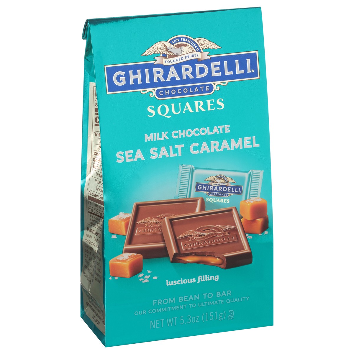 slide 8 of 9, Ghirardelli Milk Chocolate Sea Salt Caramel Chocolate Squares, 5.3 oz Bag, 5.3 oz