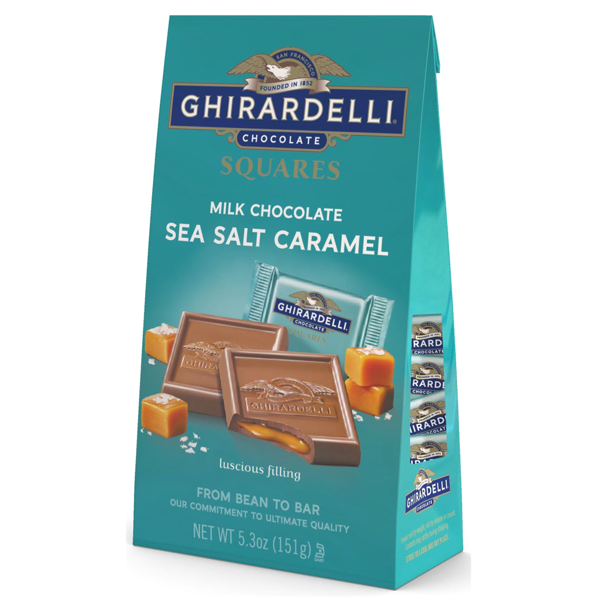 Ghirardelli Milk Chocolate Squares with Sea Salt Caramel Filling 5.3 oz