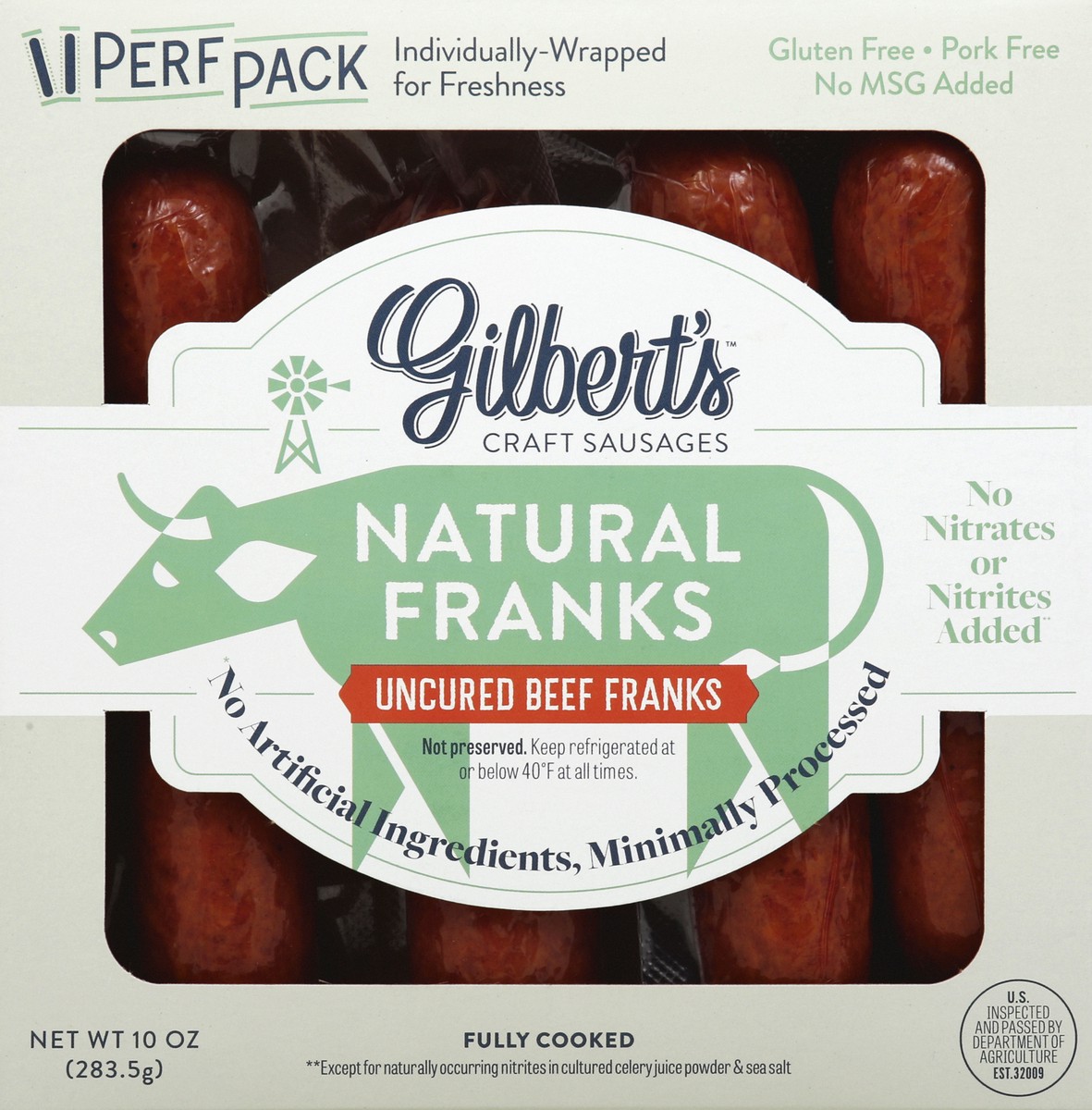 slide 4 of 13, Gilbert's Beef Franks 10 oz, 10 oz