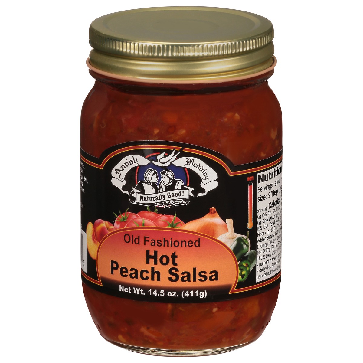 slide 3 of 9, Amish Wedding Old Fashioned Hot Peach Salsa 14.5 oz, 14.5 oz