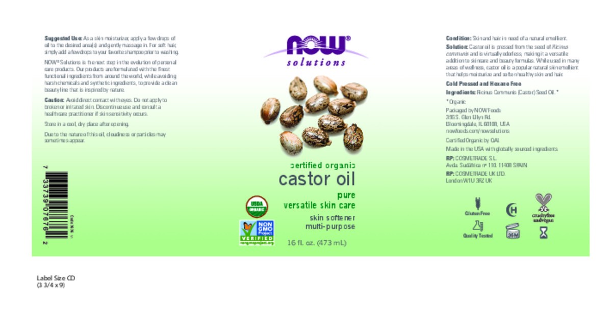 slide 7 of 7, Now Foods Organic Castor Oil, 16 oz
