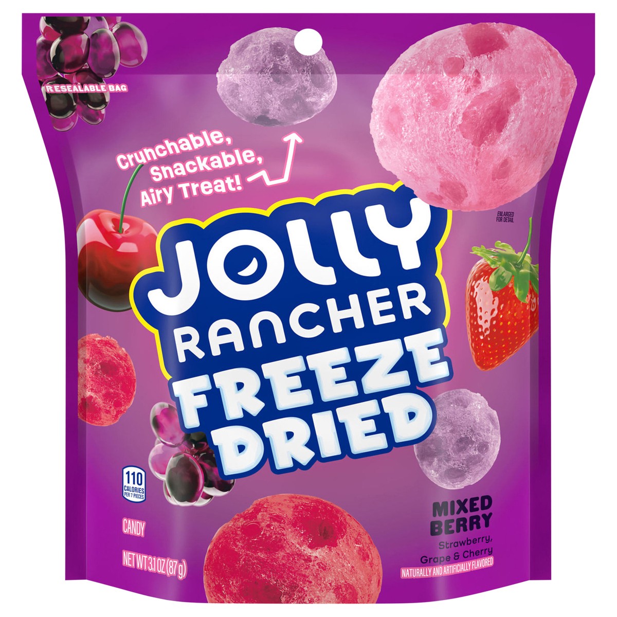 slide 1 of 7, Jolly Rancher Freeze Dried Mixed Berry Flavored Candy Bag, 3.1 oz, 3.1 oz