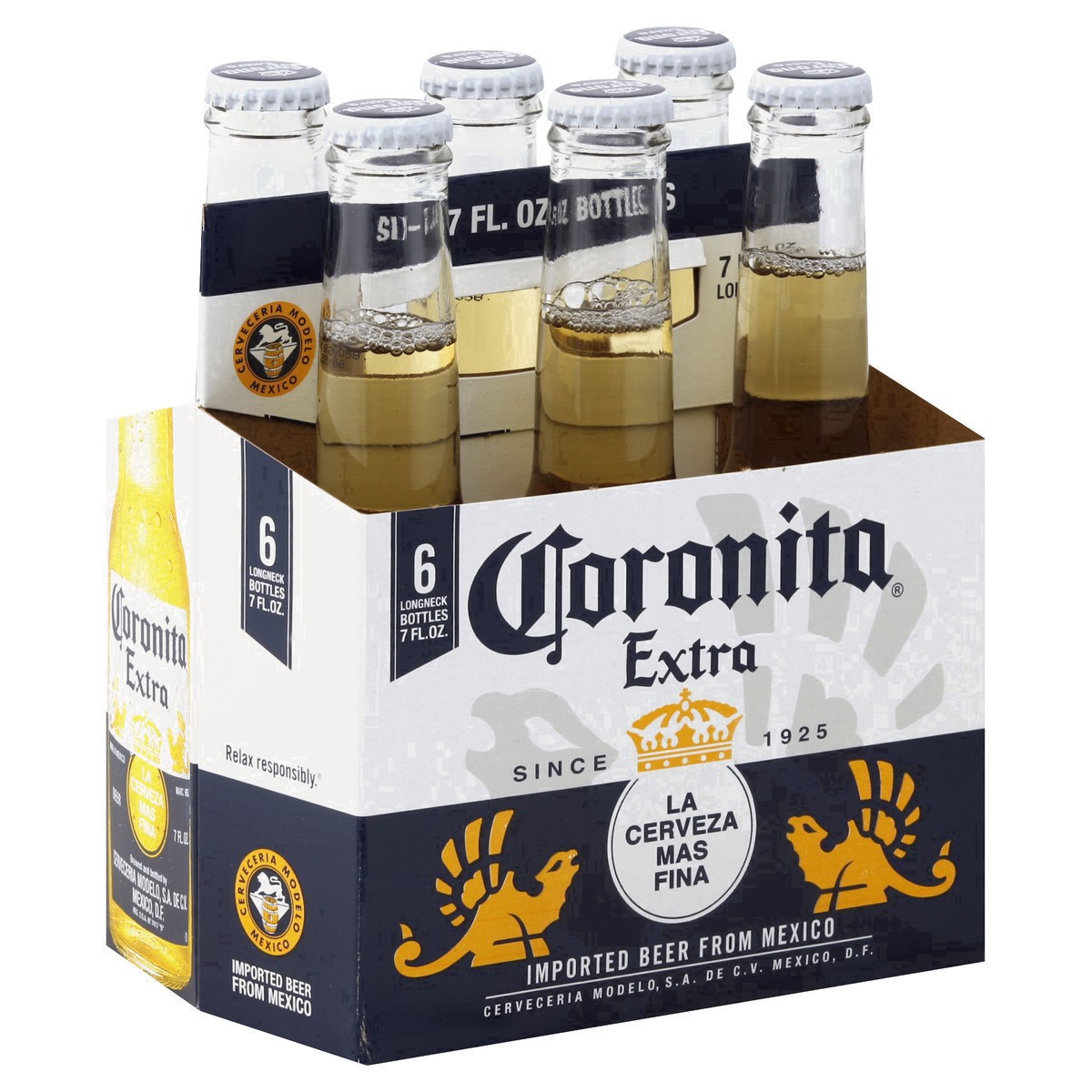 slide 27 of 55, Corona Extra Coronita Mexican Lager Import Beer, 6 pk 7 fl oz Mini Bottles, 4.6% ABV, 42 fl oz