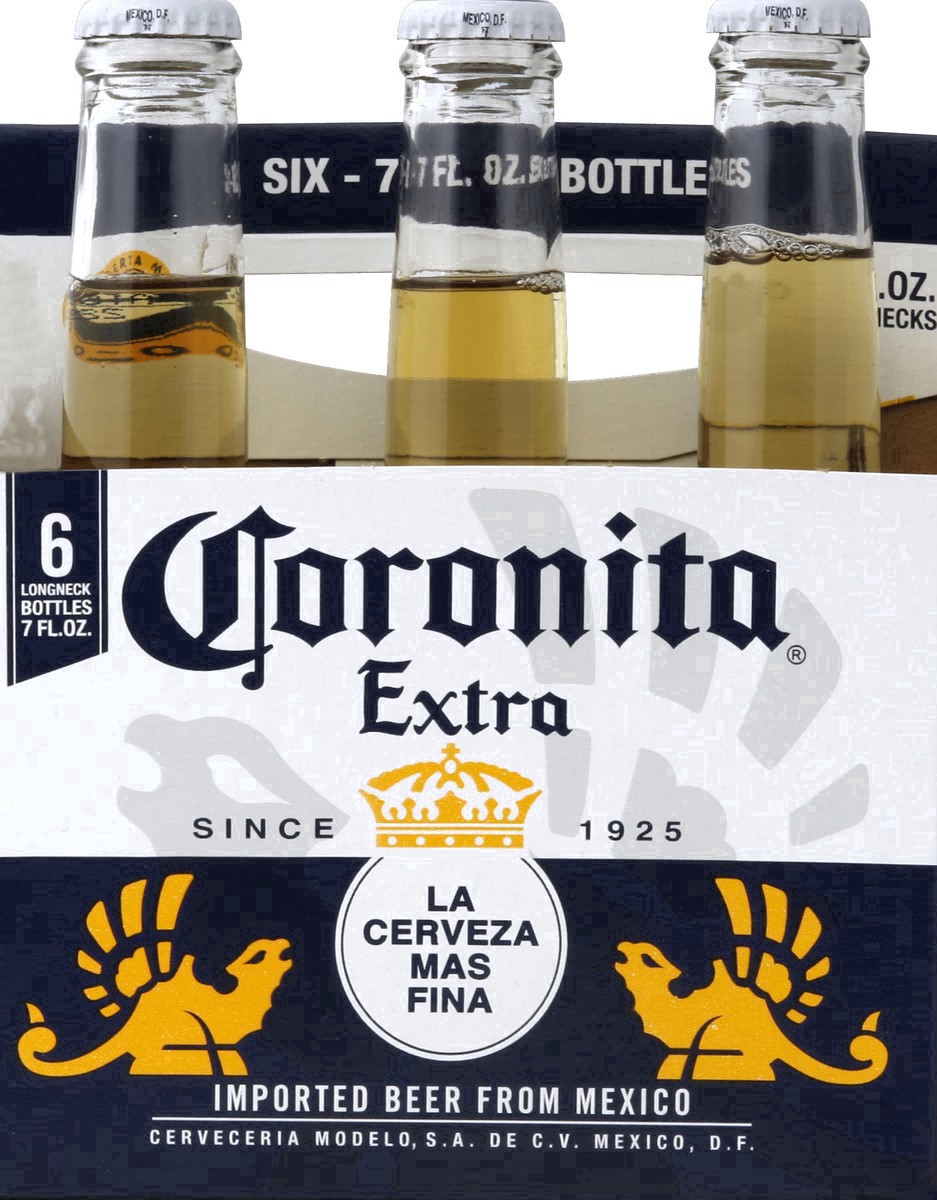 slide 9 of 55, Corona Extra Coronita Mexican Lager Import Beer, 6 pk 7 fl oz Mini Bottles, 4.6% ABV, 42 fl oz