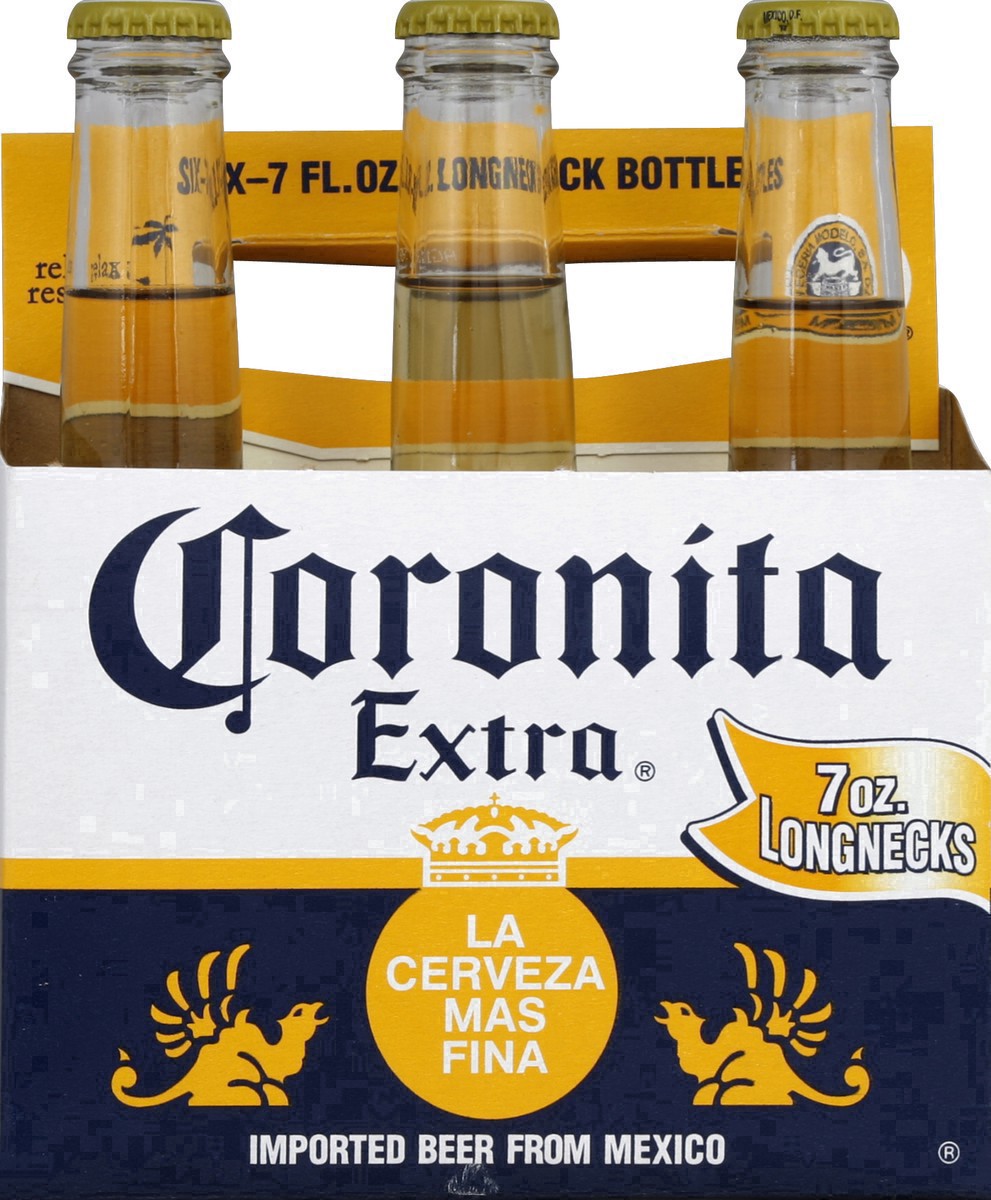 slide 23 of 55, Corona Extra Coronita Mexican Lager Import Beer, 6 pk 7 fl oz Mini Bottles, 4.6% ABV, 42 fl oz