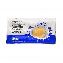 slide 1 of 1, Simply Value Vanilla Sandwich Cremes, 25 oz