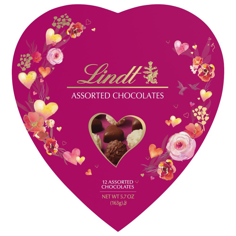 slide 3 of 6, Lindt Assorted Chocolates Heart Box (Where Available), 5.7 oz
