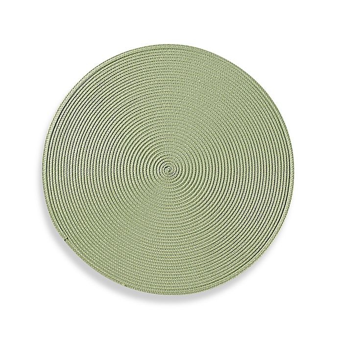 slide 1 of 1, Destination Summer Indoor/Outdoor Round Placemat - Mint Green, 1 ct