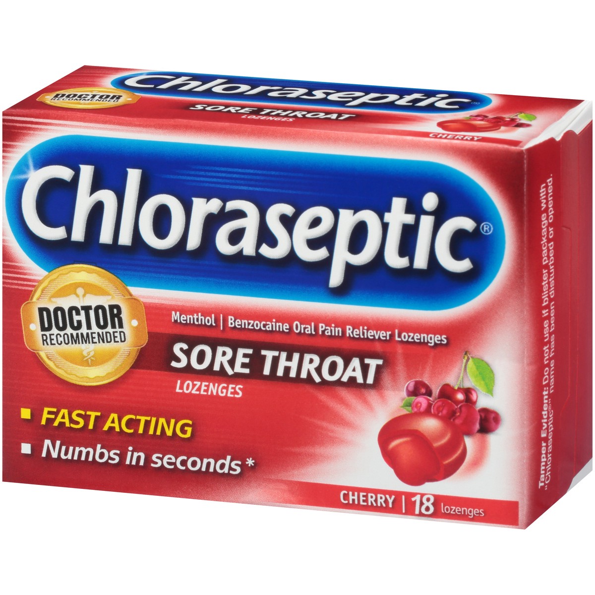 slide 2 of 10, Chloraseptic Sore Throat Lozenges, Cherry Flavor, 18 Count, 18 ct