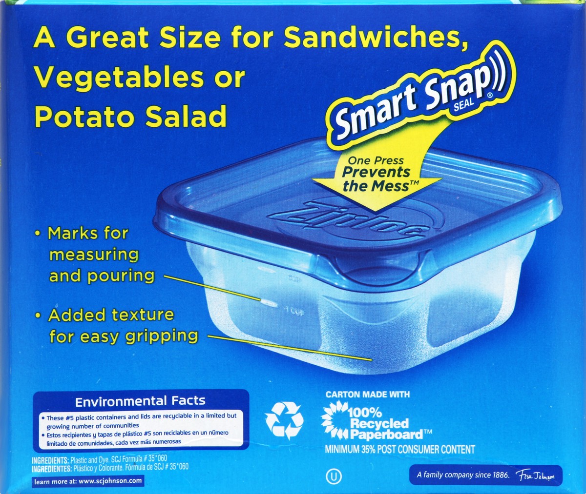 slide 5 of 5, Ziploc Containers and Lids 5 ea, 5 ct