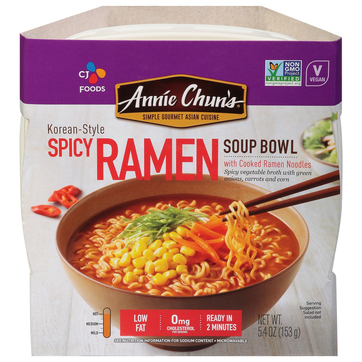 slide 1 of 9, Annie Chun's Korean Style Spicy Ramen Soup Bowl, 5.41 oz