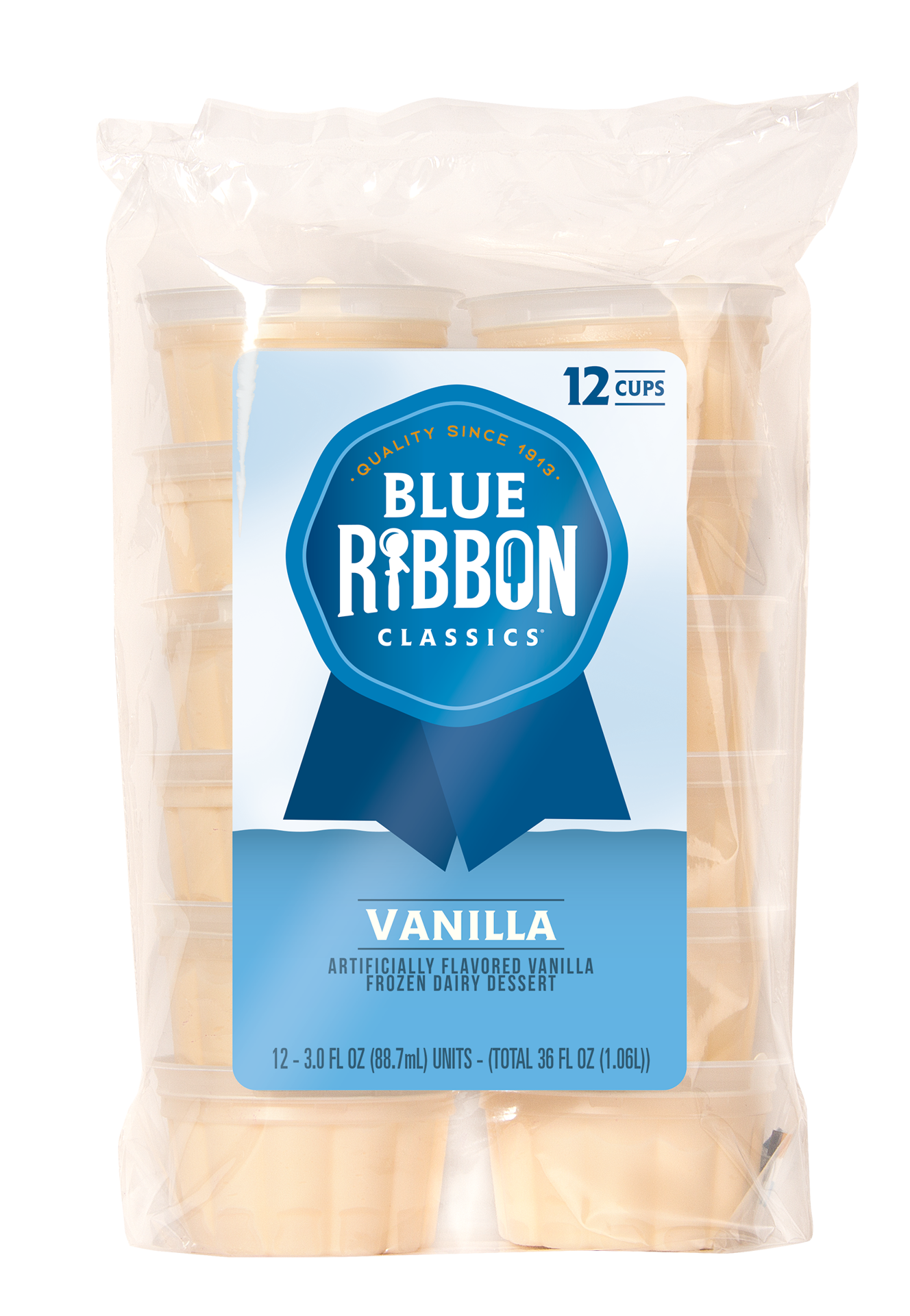 slide 1 of 9, Blue Ribbon Classics Vanilla Frozen Dessert Cups, 36 fl oz