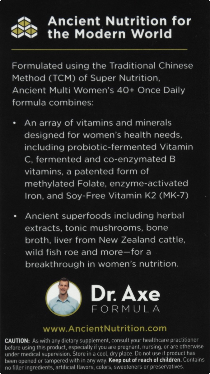 slide 5 of 12, Ancient Nutrition Women's 40+ Once Daily Multivitamin 30 Capsules, 30 ct