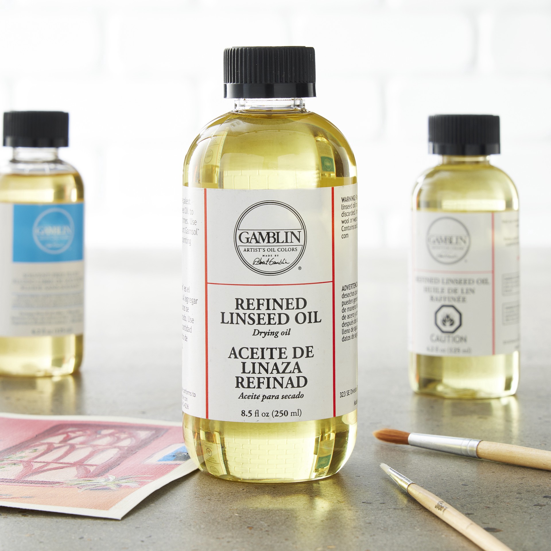 slide 2 of 2, Gamblin Refined Linseed Oil, 8.5 fl oz