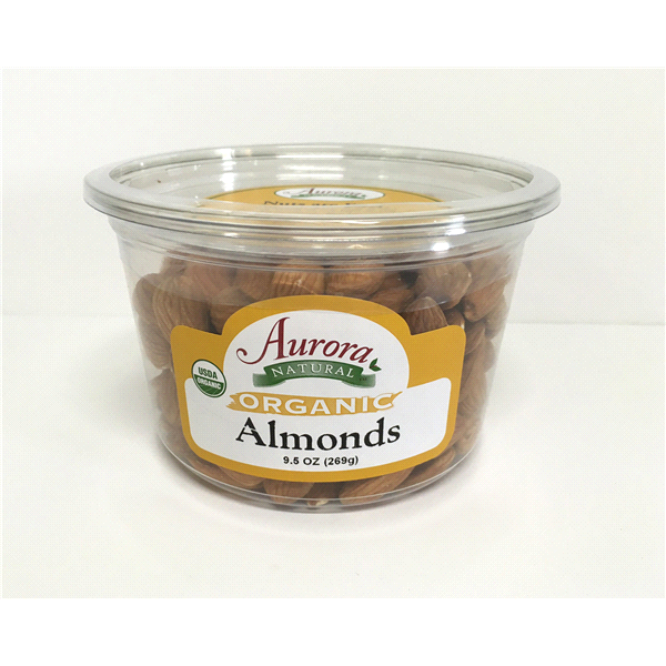 slide 1 of 2, Aurora Natural Organic Raw Almonds, 9.5 oz