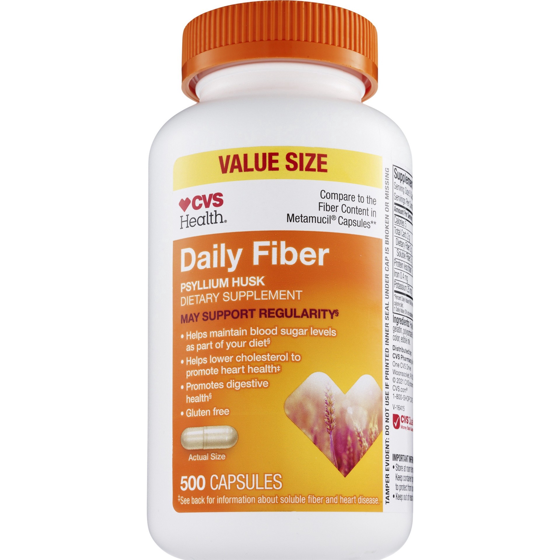 slide 1 of 1, CVS Fiber Capsules, 1 ct