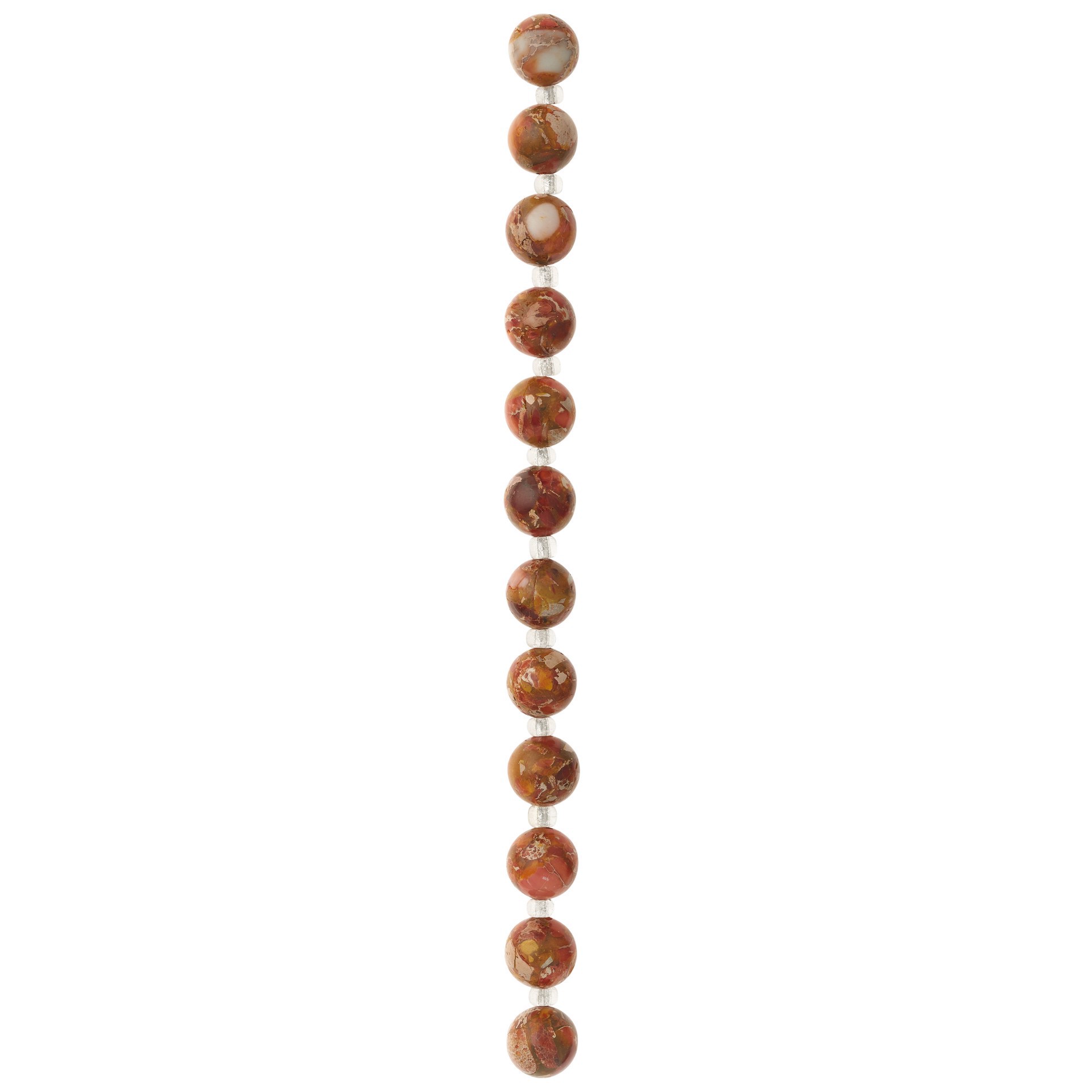 slide 2 of 3, Orange Imperial Jasper Round Beads, 10mm By Bead Landing, 10mm