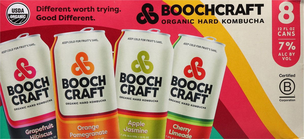 slide 5 of 13, Boochcraft Organic Brunch Bunch Hard Kombucha 8 - 12 fl oz Cans, 8 ct